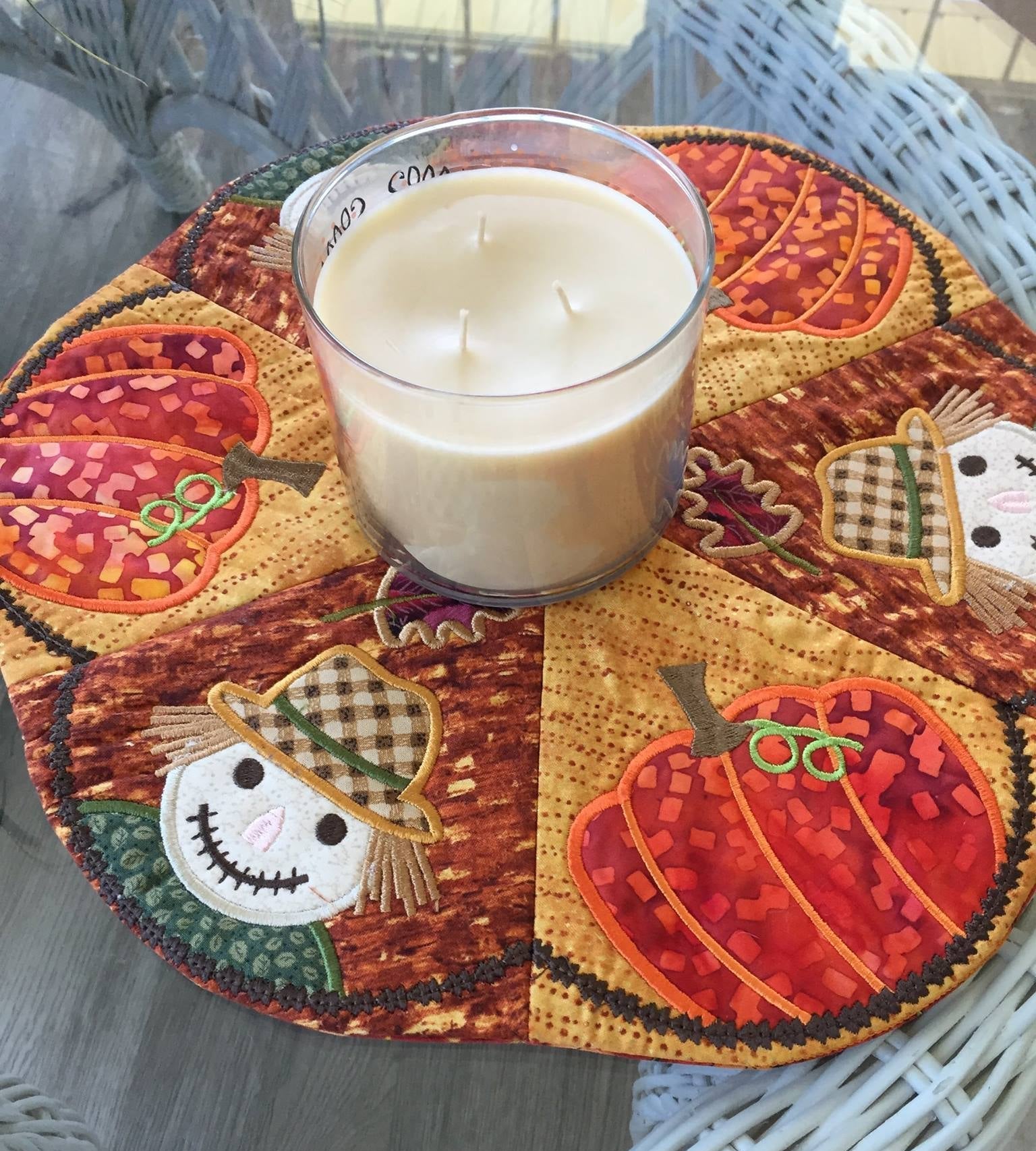 Scarecrow Table Centre 5x5 6x6 7x7 - Sweet Pea Australia In the hoop machine embroidery designs. in the hoop project, in the hoop embroidery designs, craft in the hoop project, diy in the hoop project, diy craft in the hoop project, in the hoop embroidery patterns, design in the hoop patterns, embroidery designs for in the hoop embroidery projects, best in the hoop machine embroidery designs perfect for all hoops and embroidery machines