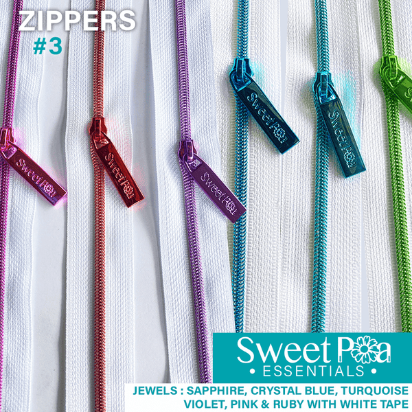 Sweet Pea #3 Zippers - WHITE/JEWELS - Sweet Pea