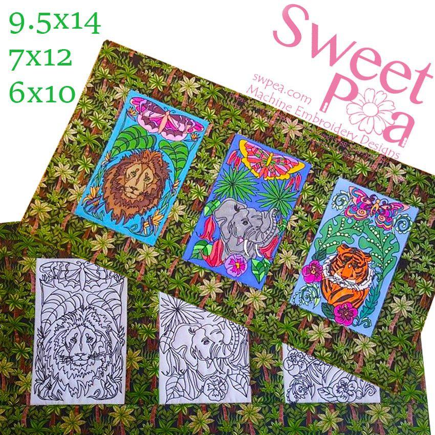 Jungle Table Runner Colouring 6x10 7x12 9.5x14 - Sweet Pea Australia In the hoop machine embroidery designs. in the hoop project, in the hoop embroidery designs, craft in the hoop project, diy in the hoop project, diy craft in the hoop project, in the hoop embroidery patterns, design in the hoop patterns, embroidery designs for in the hoop embroidery projects, best in the hoop machine embroidery designs perfect for all hoops and embroidery machines