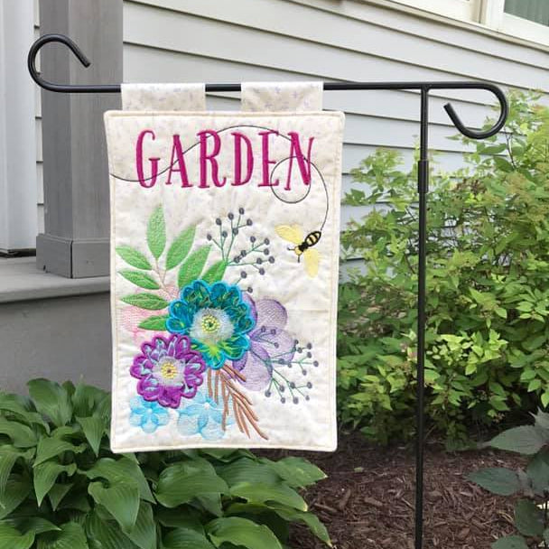 Garden Banner or Flag 5x7 6x10 8x12 9.5x14 - Sweet Pea Australia In the hoop machine embroidery designs. in the hoop project, in the hoop embroidery designs, craft in the hoop project, diy in the hoop project, diy craft in the hoop project, in the hoop embroidery patterns, design in the hoop patterns, embroidery designs for in the hoop embroidery projects, best in the hoop machine embroidery designs perfect for all hoops and embroidery machines