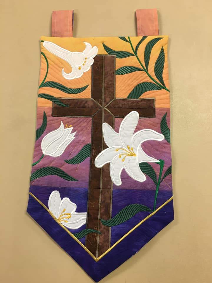 Cross and Easter Lilies Wall Hanging 5x7 6x10 7x12 - Sweet Pea Australia In the hoop machine embroidery designs. in the hoop project, in the hoop embroidery designs, craft in the hoop project, diy in the hoop project, diy craft in the hoop project, in the hoop embroidery patterns, design in the hoop patterns, embroidery designs for in the hoop embroidery projects, best in the hoop machine embroidery designs perfect for all hoops and embroidery machines