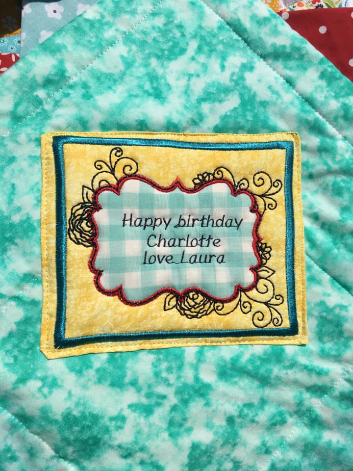 Christmas Quilt Labels. Personalized floral sewing machine quilt and  blanket labels