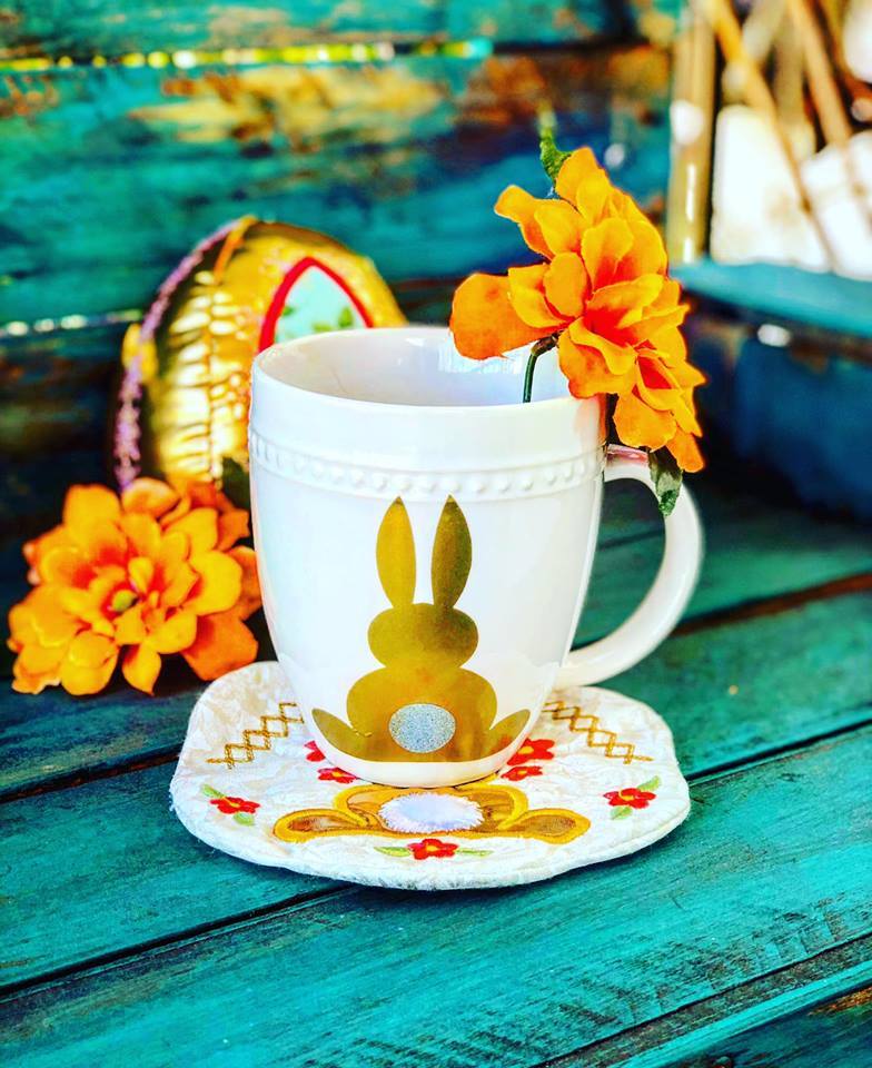 Bunny Mug Rug 5x5 6x6 7x7 - Sweet Pea Australia In the hoop machine embroidery designs. in the hoop project, in the hoop embroidery designs, craft in the hoop project, diy in the hoop project, diy craft in the hoop project, in the hoop embroidery patterns, design in the hoop patterns, embroidery designs for in the hoop embroidery projects, best in the hoop machine embroidery designs perfect for all hoops and embroidery machines