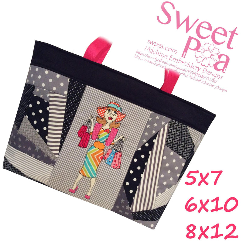 Let's Go Shopping Bag 5x7 6x10 8x12 - Sweet Pea