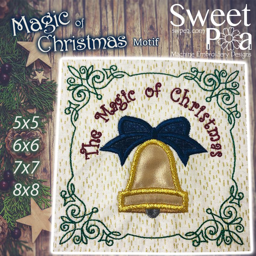 Magic of Christmas Motif 5x5 6x6 7x7 and 8x8 - Sweet Pea Australia In the hoop machine embroidery designs. in the hoop project, in the hoop embroidery designs, craft in the hoop project, diy in the hoop project, diy craft in the hoop project, in the hoop embroidery patterns, design in the hoop patterns, embroidery designs for in the hoop embroidery projects, best in the hoop machine embroidery designs perfect for all hoops and embroidery machines