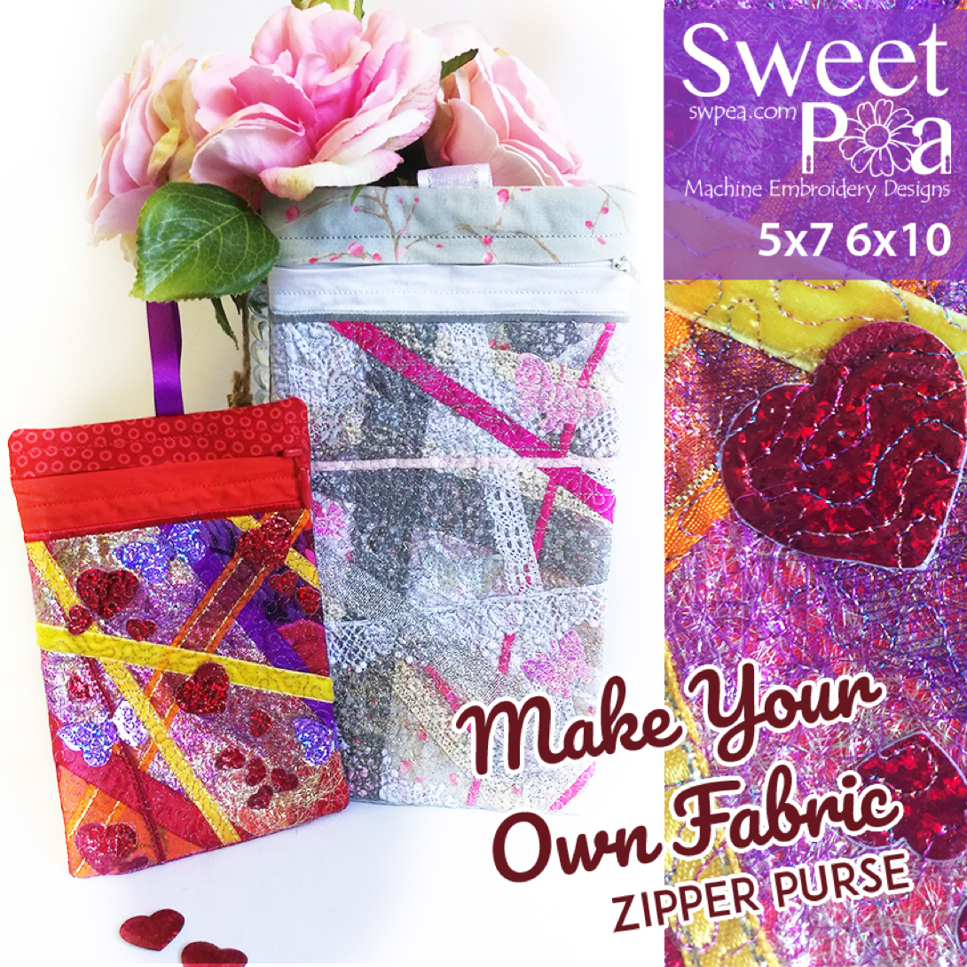 Make Your Own Fabric zipper purse 5x7 6x10 - Sweet Pea Australia In the hoop machine embroidery designs. in the hoop project, in the hoop embroidery designs, craft in the hoop project, diy in the hoop project, diy craft in the hoop project, in the hoop embroidery patterns, design in the hoop patterns, embroidery designs for in the hoop embroidery projects, best in the hoop machine embroidery designs perfect for all hoops and embroidery machines