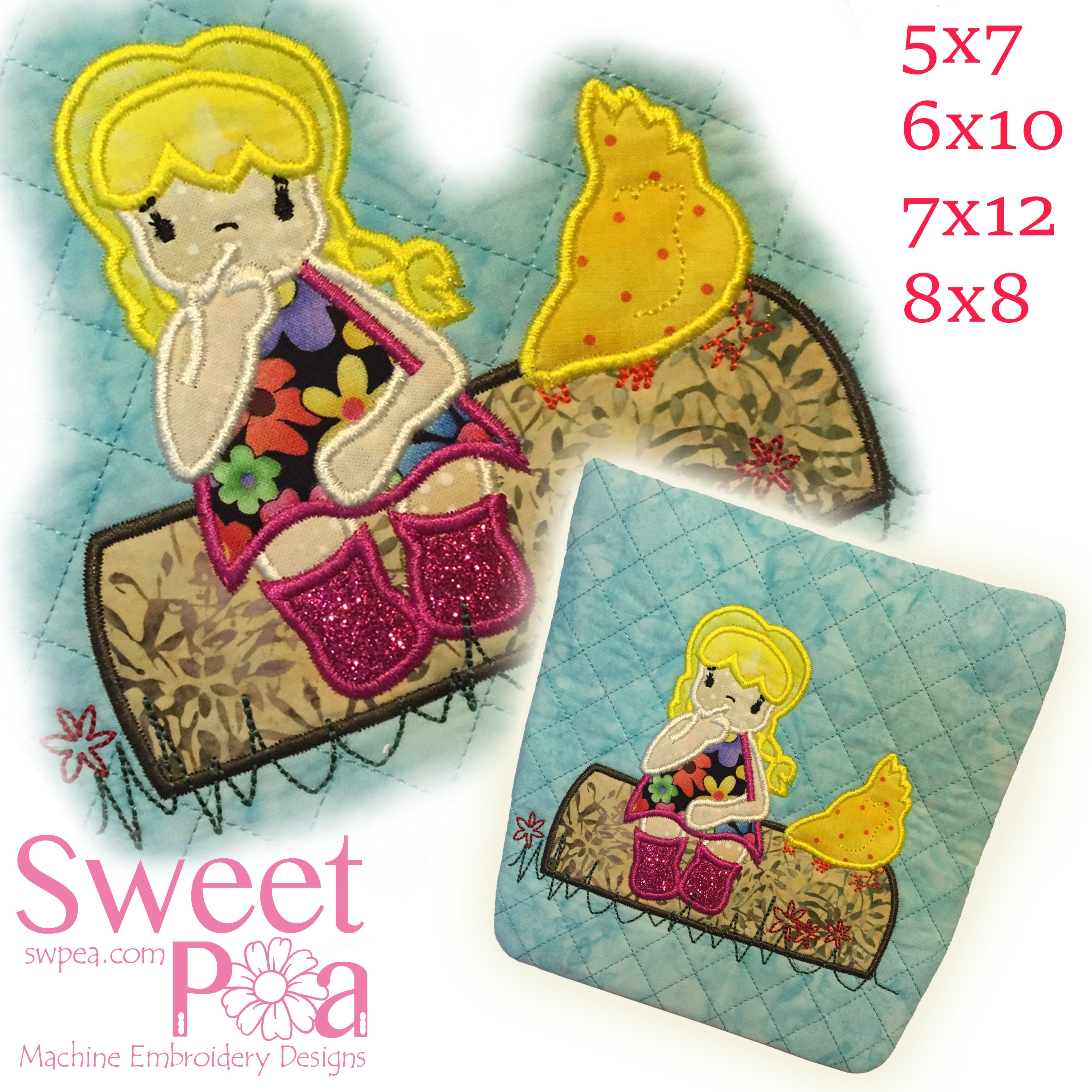 Makeup Zipper Bag - Girl On A Log 5x7 6x10 7x12 8x8 - Sweet Pea Australia In the hoop machine embroidery designs. in the hoop project, in the hoop embroidery designs, craft in the hoop project, diy in the hoop project, diy craft in the hoop project, in the hoop embroidery patterns, design in the hoop patterns, embroidery designs for in the hoop embroidery projects, best in the hoop machine embroidery designs perfect for all hoops and embroidery machines