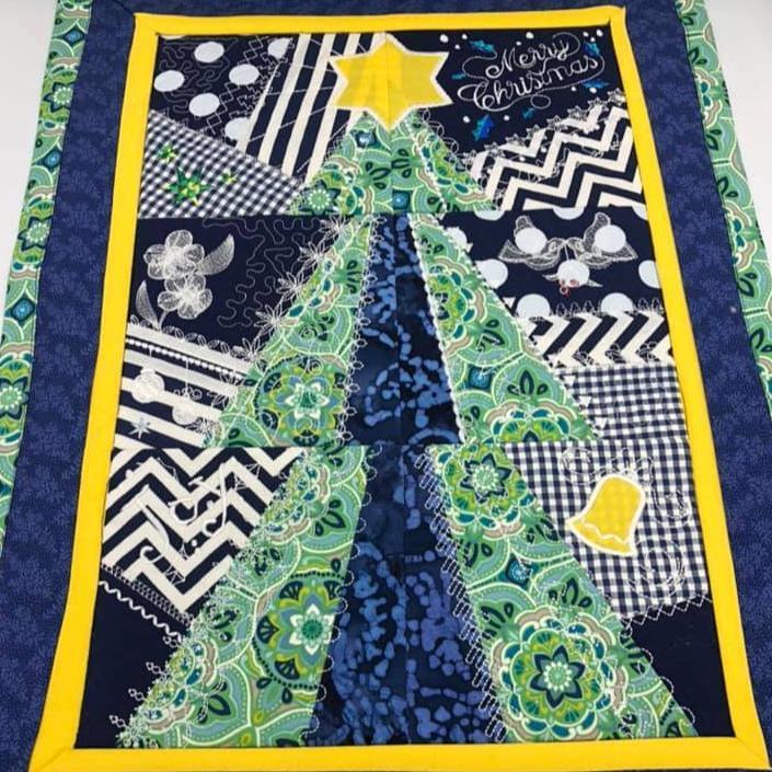 Patchwork Christmas Tree Wall Hanging / Runner 4x4 5x5 6x6 - Sweet Pea Australia In the hoop machine embroidery designs. in the hoop project, in the hoop embroidery designs, craft in the hoop project, diy in the hoop project, diy craft in the hoop project, in the hoop embroidery patterns, design in the hoop patterns, embroidery designs for in the hoop embroidery projects, best in the hoop machine embroidery designs perfect for all hoops and embroidery machines