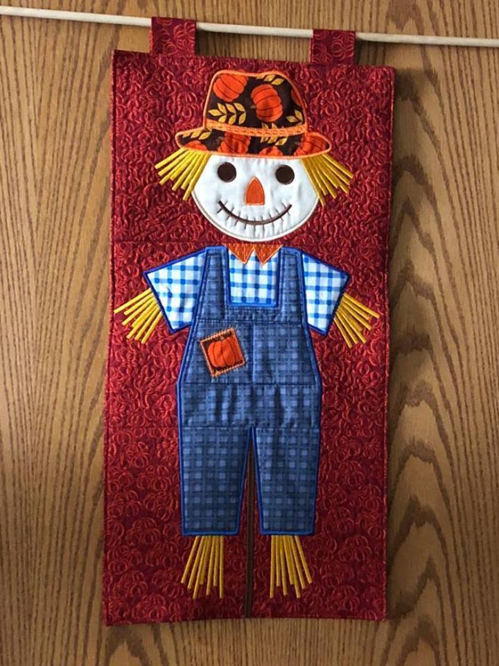Scarecrow Wall Hanging or Table Runner 5x7 6x10 and 8x12 - Sweet Pea Australia In the hoop machine embroidery designs. in the hoop project, in the hoop embroidery designs, craft in the hoop project, diy in the hoop project, diy craft in the hoop project, in the hoop embroidery patterns, design in the hoop patterns, embroidery designs for in the hoop embroidery projects, best in the hoop machine embroidery designs perfect for all hoops and embroidery machines
