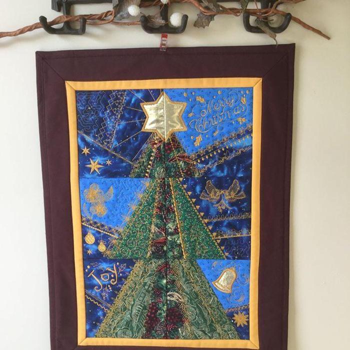 Patchwork Christmas Tree Wall Hanging / Runner 4x4 5x5 6x6 - Sweet Pea Australia In the hoop machine embroidery designs. in the hoop project, in the hoop embroidery designs, craft in the hoop project, diy in the hoop project, diy craft in the hoop project, in the hoop embroidery patterns, design in the hoop patterns, embroidery designs for in the hoop embroidery projects, best in the hoop machine embroidery designs perfect for all hoops and embroidery machines