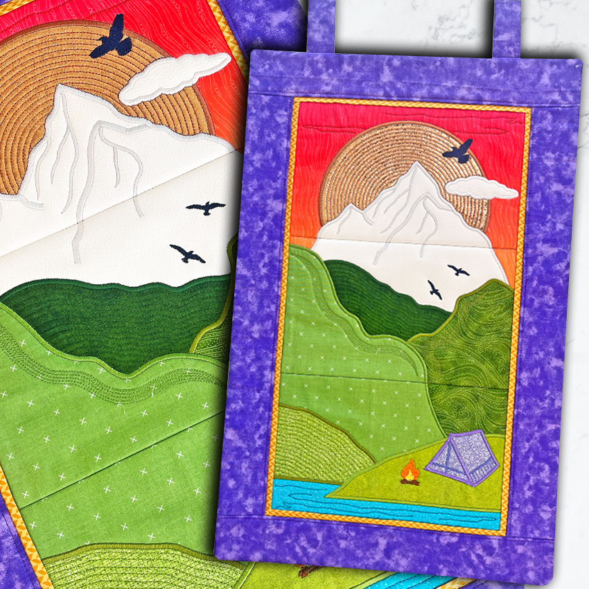 Mountain Camping Hanger 5x7 6x10 7x12 In the hoop machine embroidery designs