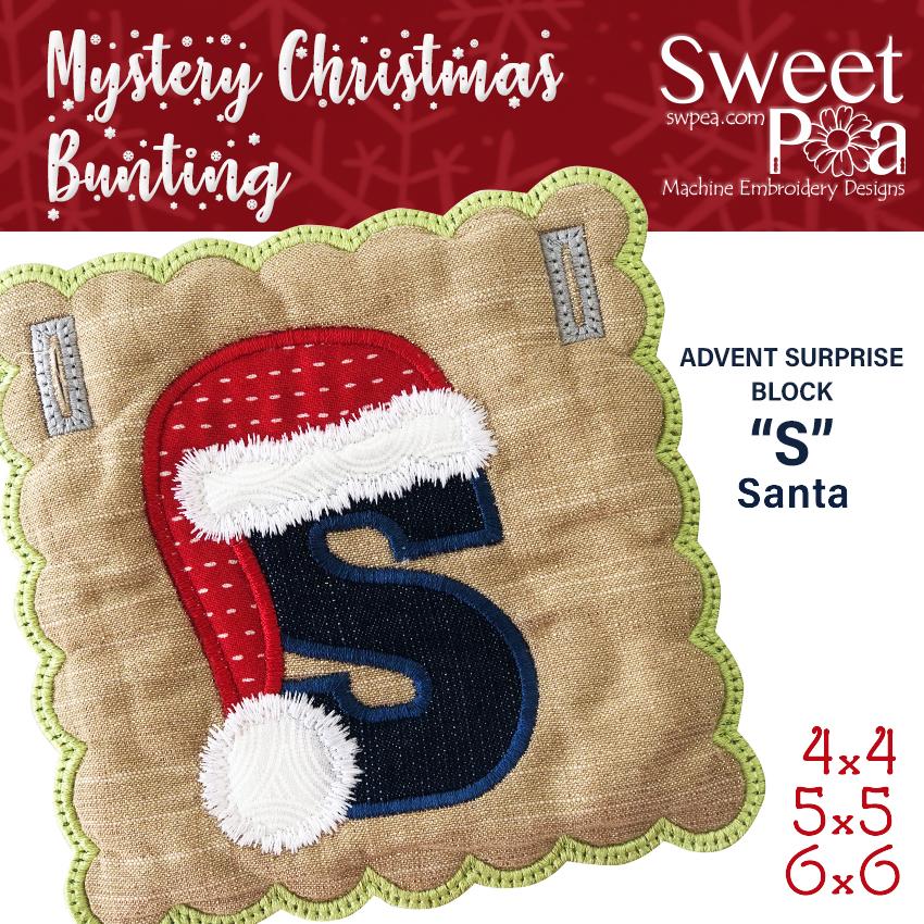 Mystery Christmas Bunting Day 13 Block - Sweet Pea Australia In the hoop machine embroidery designs. in the hoop project, in the hoop embroidery designs, craft in the hoop project, diy in the hoop project, diy craft in the hoop project, in the hoop embroidery patterns, design in the hoop patterns, embroidery designs for in the hoop embroidery projects, best in the hoop machine embroidery designs perfect for all hoops and embroidery machines