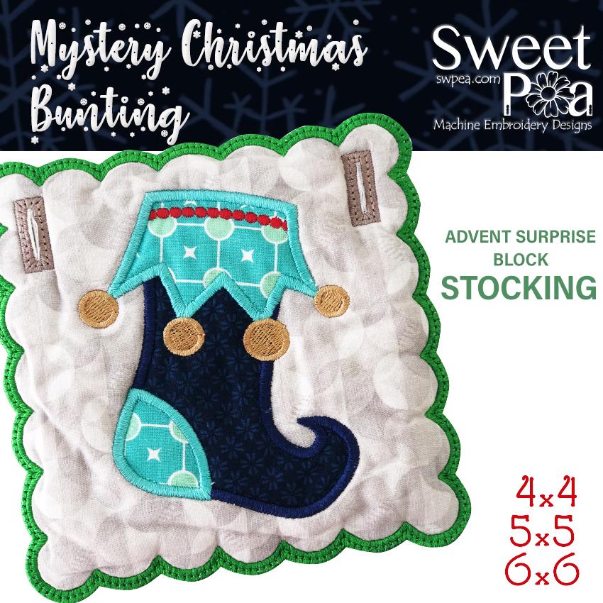 Mystery Christmas Bunting Day 12 Block - Sweet Pea Australia In the hoop machine embroidery designs. in the hoop project, in the hoop embroidery designs, craft in the hoop project, diy in the hoop project, diy craft in the hoop project, in the hoop embroidery patterns, design in the hoop patterns, embroidery designs for in the hoop embroidery projects, best in the hoop machine embroidery designs perfect for all hoops and embroidery machines