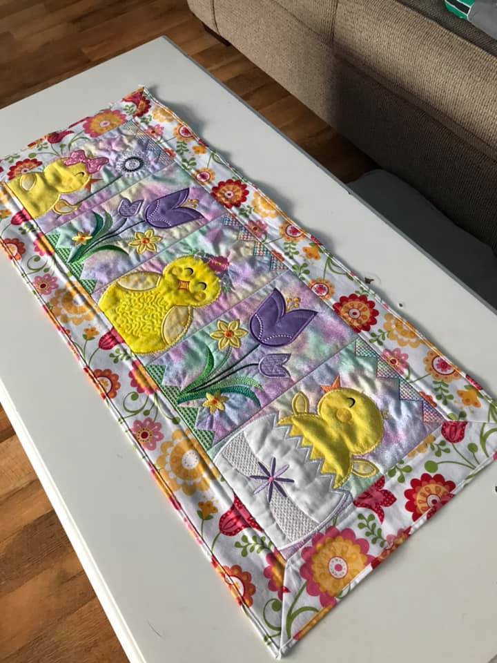 Spring Chickens Table Runner 5x7 6x10 8x12 - Sweet Pea Australia In the hoop machine embroidery designs. in the hoop project, in the hoop embroidery designs, craft in the hoop project, diy in the hoop project, diy craft in the hoop project, in the hoop embroidery patterns, design in the hoop patterns, embroidery designs for in the hoop embroidery projects, best in the hoop machine embroidery designs perfect for all hoops and embroidery machines