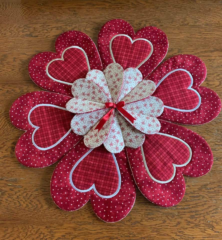 Valentines Hearts Table Centre 5x7 6x10 7x12 - Sweet Pea Australia In the hoop machine embroidery designs. in the hoop project, in the hoop embroidery designs, craft in the hoop project, diy in the hoop project, diy craft in the hoop project, in the hoop embroidery patterns, design in the hoop patterns, embroidery designs for in the hoop embroidery projects, best in the hoop machine embroidery designs perfect for all hoops and embroidery machines