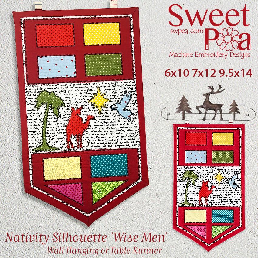 Nativity Silhouette 'Wise Men' Table Runner or Wall Hanging 6x10 7x12 9.5x14 I - Sweet Pea Australia In the hoop machine embroidery designs. in the hoop project, in the hoop embroidery designs, craft in the hoop project, diy in the hoop project, diy craft in the hoop project, in the hoop embroidery patterns, design in the hoop patterns, embroidery designs for in the hoop embroidery projects, best in the hoop machine embroidery designs perfect for all hoops and embroidery machines