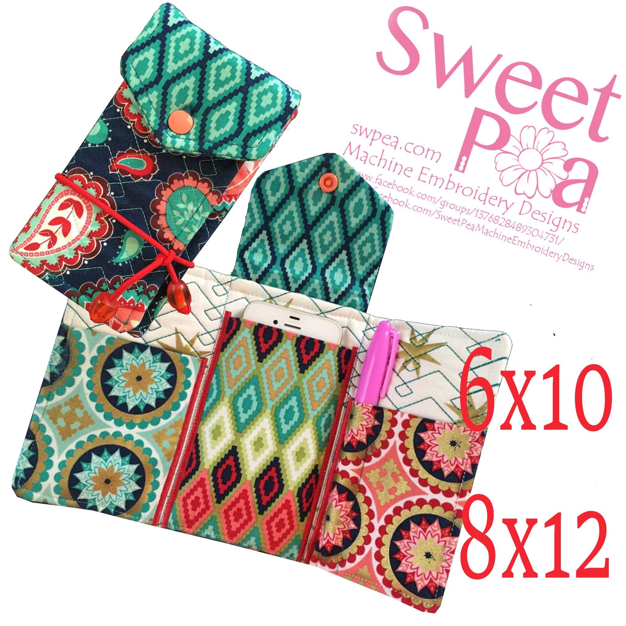 Note Purse 6x10 and 8x12 - Sweet Pea Australia In the hoop machine embroidery designs. in the hoop project, in the hoop embroidery designs, craft in the hoop project, diy in the hoop project, diy craft in the hoop project, in the hoop embroidery patterns, design in the hoop patterns, embroidery designs for in the hoop embroidery projects, best in the hoop machine embroidery designs perfect for all hoops and embroidery machines