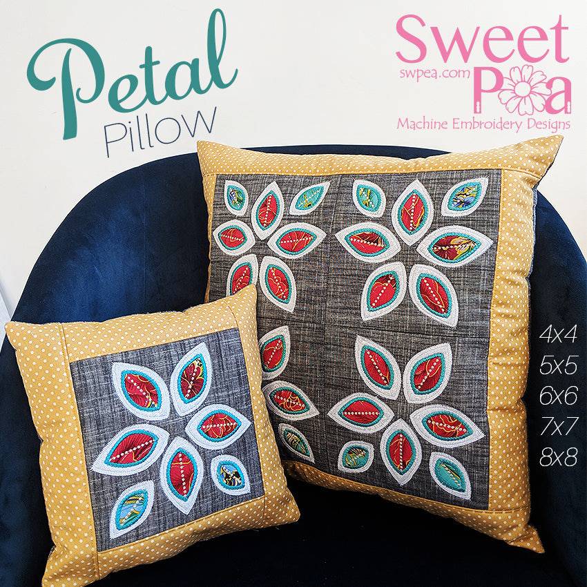 Machine Embroidery Design ITH - Petal Pillow Quilt Block