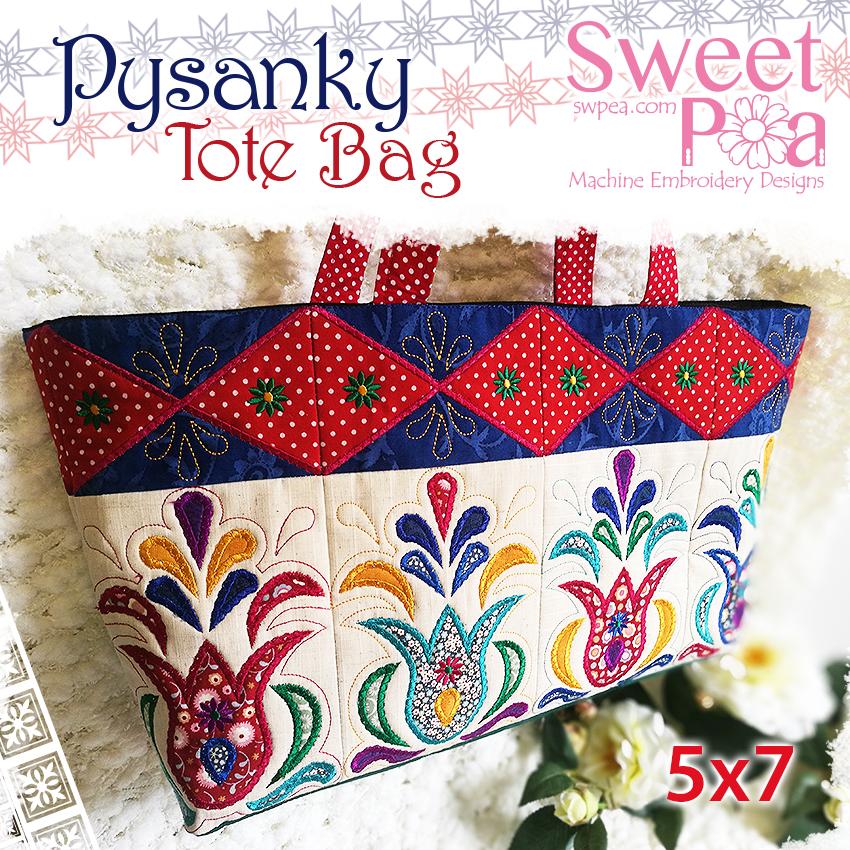 Pysansky Tote Bag 5x7 - Sweet Pea Australia In the hoop machine embroidery designs. in the hoop project, in the hoop embroidery designs, craft in the hoop project, diy in the hoop project, diy craft in the hoop project, in the hoop embroidery patterns, design in the hoop patterns, embroidery designs for in the hoop embroidery projects, best in the hoop machine embroidery designs perfect for all hoops and embroidery machines