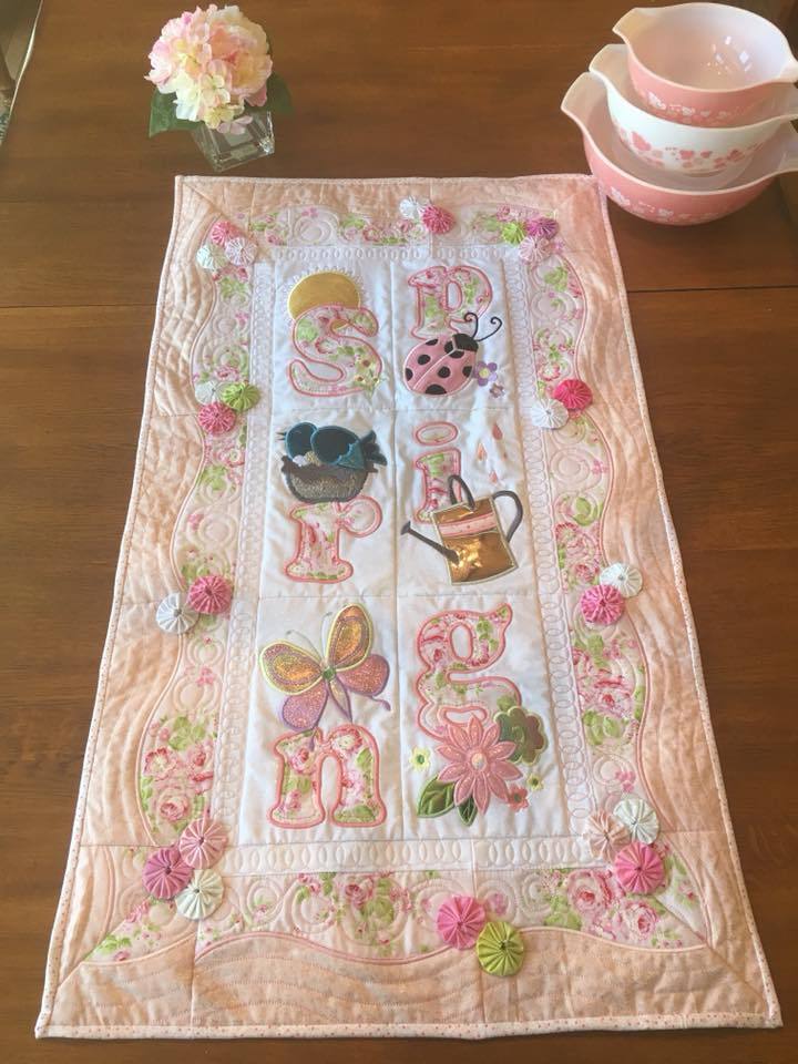 Spring Flag or Table Runner 4x4 5x7 6x10 8x12 - Sweet Pea Australia In the hoop machine embroidery designs. in the hoop project, in the hoop embroidery designs, craft in the hoop project, diy in the hoop project, diy craft in the hoop project, in the hoop embroidery patterns, design in the hoop patterns, embroidery designs for in the hoop embroidery projects, best in the hoop machine embroidery designs perfect for all hoops and embroidery machines