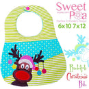 Rudolph Christmas Bib 6x10 and 7x12 - Sweet Pea