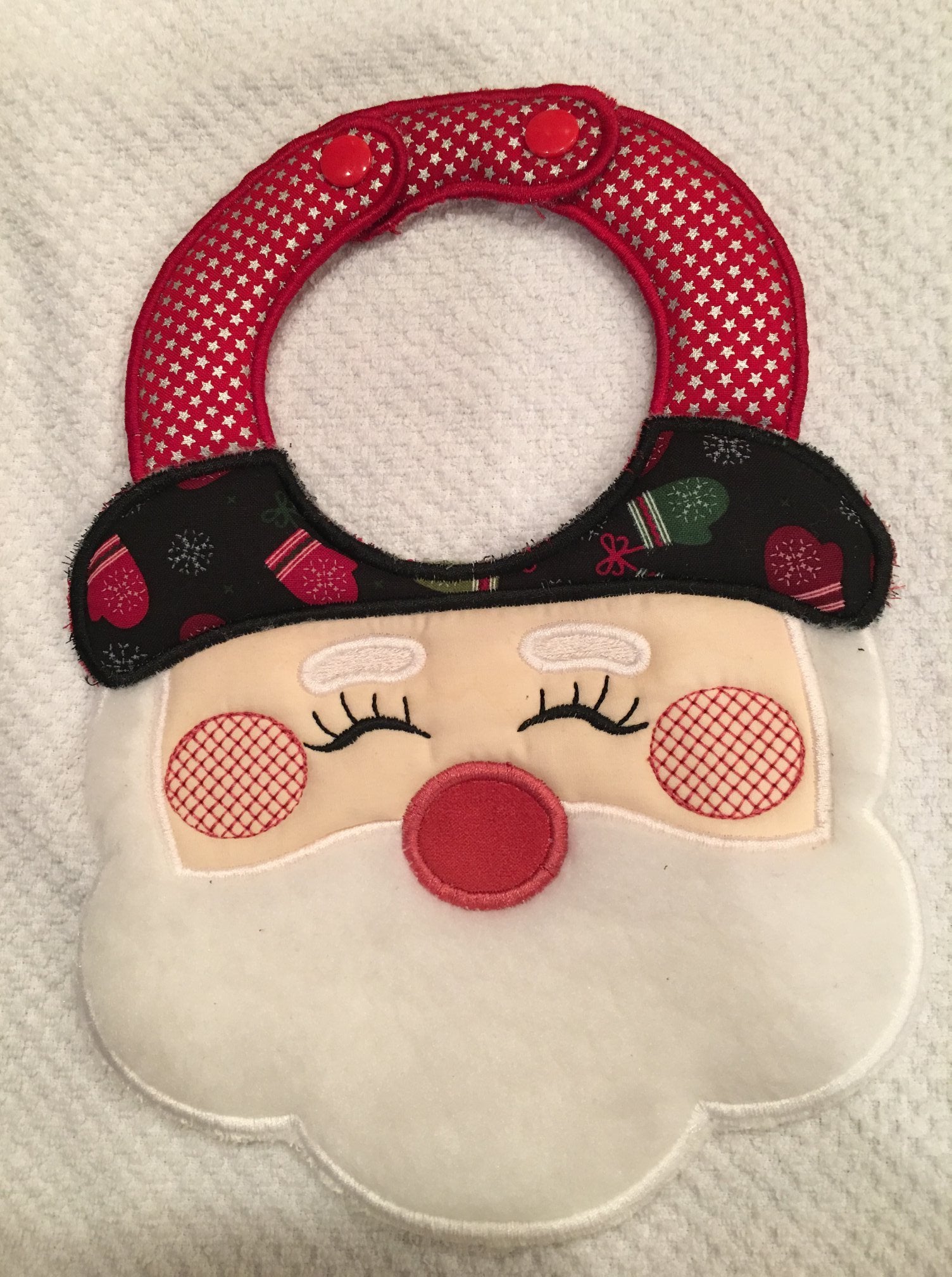 Santa Bib 5x7 - Sweet Pea Australia In the hoop machine embroidery designs. in the hoop project, in the hoop embroidery designs, craft in the hoop project, diy in the hoop project, diy craft in the hoop project, in the hoop embroidery patterns, design in the hoop patterns, embroidery designs for in the hoop embroidery projects, best in the hoop machine embroidery designs perfect for all hoops and embroidery machines