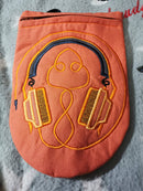 Headphone Zipper Case 6x10 7x12 - Sweet Pea