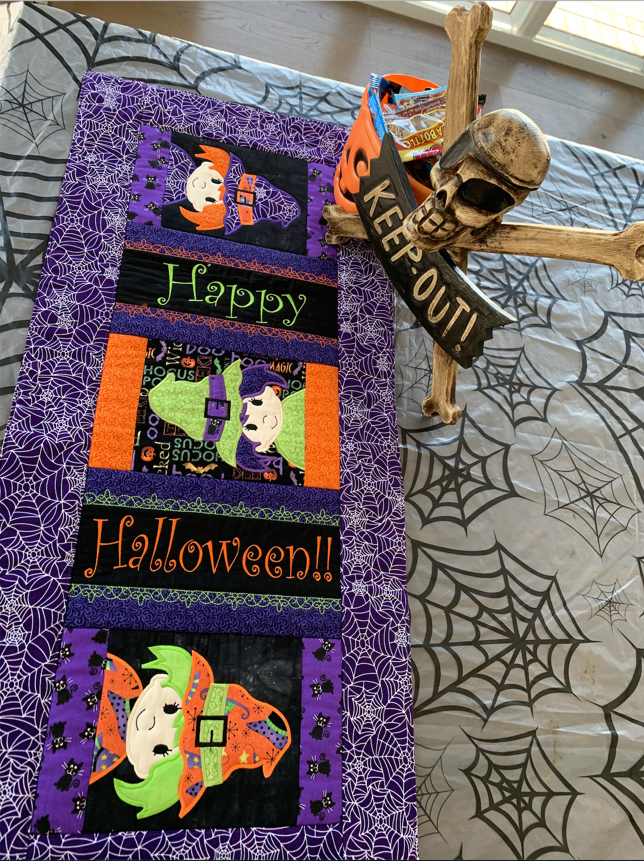 Witch table runner 6x10 7x12 in the hoop machine embroidery design - Sweet Pea Australia In the hoop machine embroidery designs. in the hoop project, in the hoop embroidery designs, craft in the hoop project, diy in the hoop project, diy craft in the hoop project, in the hoop embroidery patterns, design in the hoop patterns, embroidery designs for in the hoop embroidery projects, best in the hoop machine embroidery designs perfect for all hoops and embroidery machines