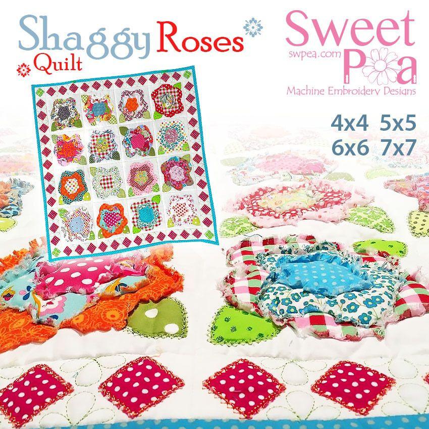 Shaggy Roses Quilt 4x4 5x5 6x6 7x7 - Sweet Pea Australia In the hoop machine embroidery designs. in the hoop project, in the hoop embroidery designs, craft in the hoop project, diy in the hoop project, diy craft in the hoop project, in the hoop embroidery patterns, design in the hoop patterns, embroidery designs for in the hoop embroidery projects, best in the hoop machine embroidery designs perfect for all hoops and embroidery machines