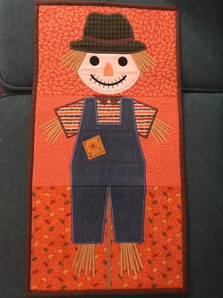 Scarecrow Wall Hanging or Table Runner 5x7 6x10 and 8x12 - Sweet Pea Australia In the hoop machine embroidery designs. in the hoop project, in the hoop embroidery designs, craft in the hoop project, diy in the hoop project, diy craft in the hoop project, in the hoop embroidery patterns, design in the hoop patterns, embroidery designs for in the hoop embroidery projects, best in the hoop machine embroidery designs perfect for all hoops and embroidery machines