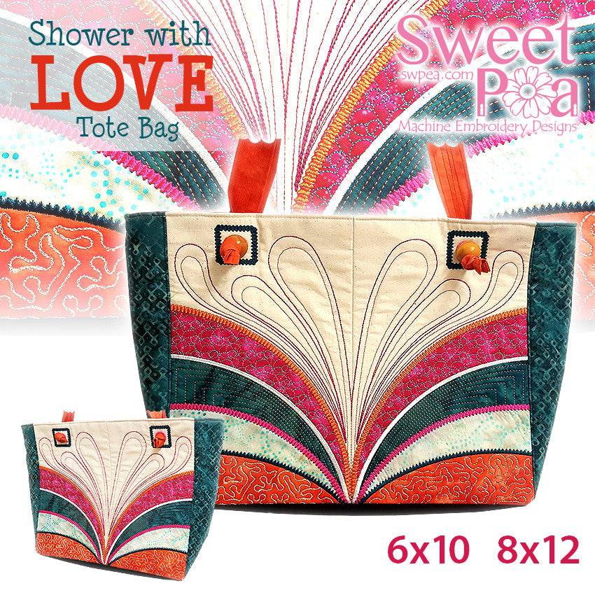 In The Hoop Embroidery - Shower with Love Tote Bag