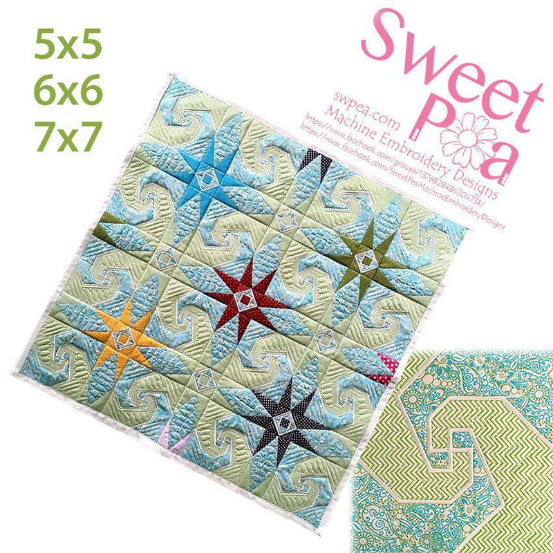 Stormy Sharon Blocks and Quilt 5x5 6x6 7x7 - Sweet Pea