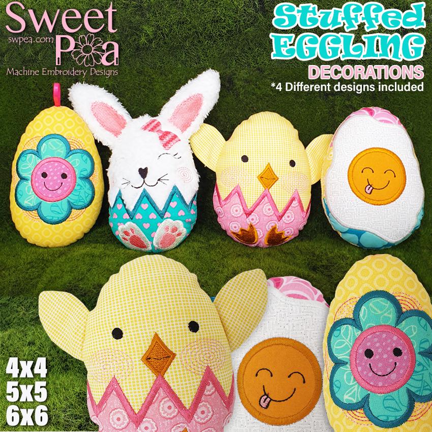 Stuffed Eggling Decorations 4x4 5x5 6x6 - Sweet Pea Australia In the hoop machine embroidery designs. in the hoop project, in the hoop embroidery designs, craft in the hoop project, diy in the hoop project, diy craft in the hoop project, in the hoop embroidery patterns, design in the hoop patterns, embroidery designs for in the hoop embroidery projects, best in the hoop machine embroidery designs perfect for all hoops and embroidery machines