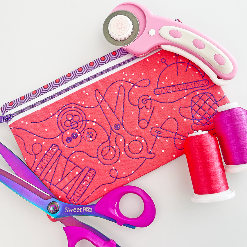 Sew Obsessed Zipper Case 5x7 6x10 7x12 8x12 In the hoop machine embroidery designs