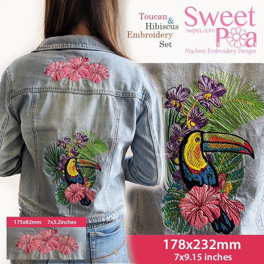 Toucan and Hibiscus Embroidery Set