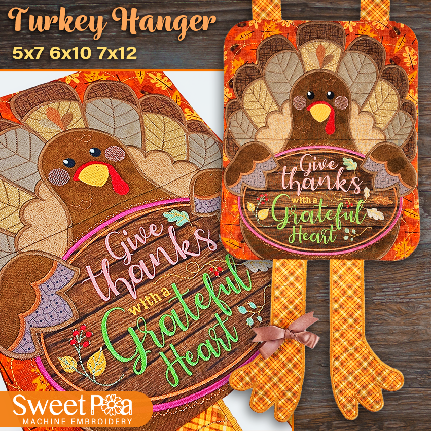 Turkey Hanger Ith Machine Embroidery Design