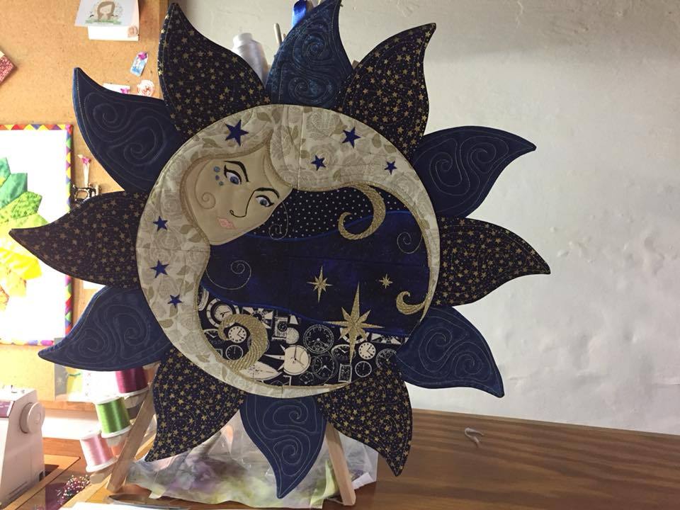 Lady of the Moon or Sun Wall Hanging 4x4 5x5 6x6 7x7 - Sweet Pea Australia In the hoop machine embroidery designs. in the hoop project, in the hoop embroidery designs, craft in the hoop project, diy in the hoop project, diy craft in the hoop project, in the hoop embroidery patterns, design in the hoop patterns, embroidery designs for in the hoop embroidery projects, best in the hoop machine embroidery designs perfect for all hoops and embroidery machines