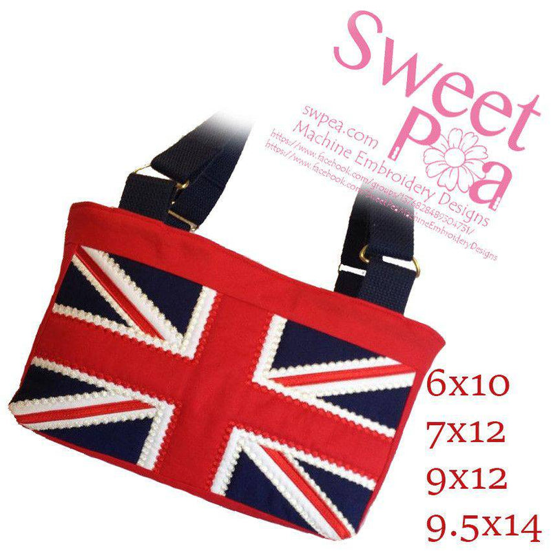 UK Flag Tote 6x10 7x12 9x12 9.5x14 - Sweet Pea