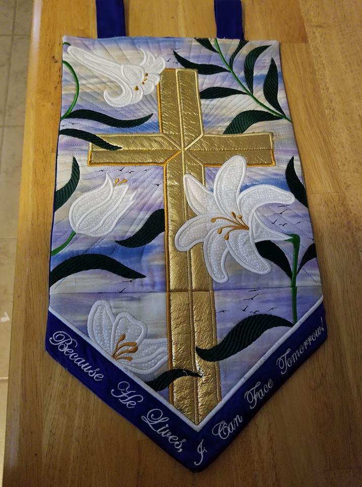 Cross and Easter Lilies Wall Hanging 5x7 6x10 7x12 - Sweet Pea Australia In the hoop machine embroidery designs. in the hoop project, in the hoop embroidery designs, craft in the hoop project, diy in the hoop project, diy craft in the hoop project, in the hoop embroidery patterns, design in the hoop patterns, embroidery designs for in the hoop embroidery projects, best in the hoop machine embroidery designs perfect for all hoops and embroidery machines