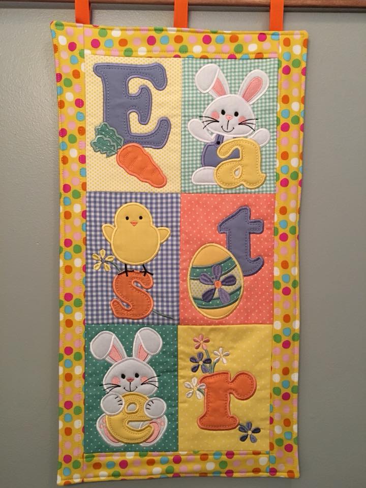 Easter Flag or Table Runner 4x4 5x7 6x10 8x12 - Sweet Pea