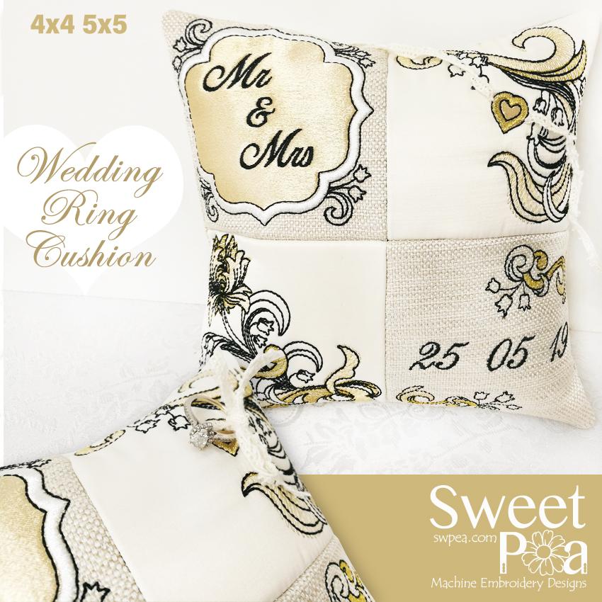Wedding Ring Cushion ITH Design