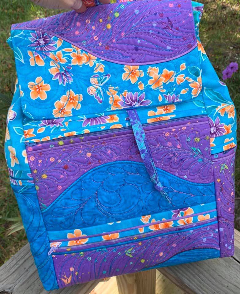 Freeform Quilted Backpack 5x7 6x10 - Sweet Pea