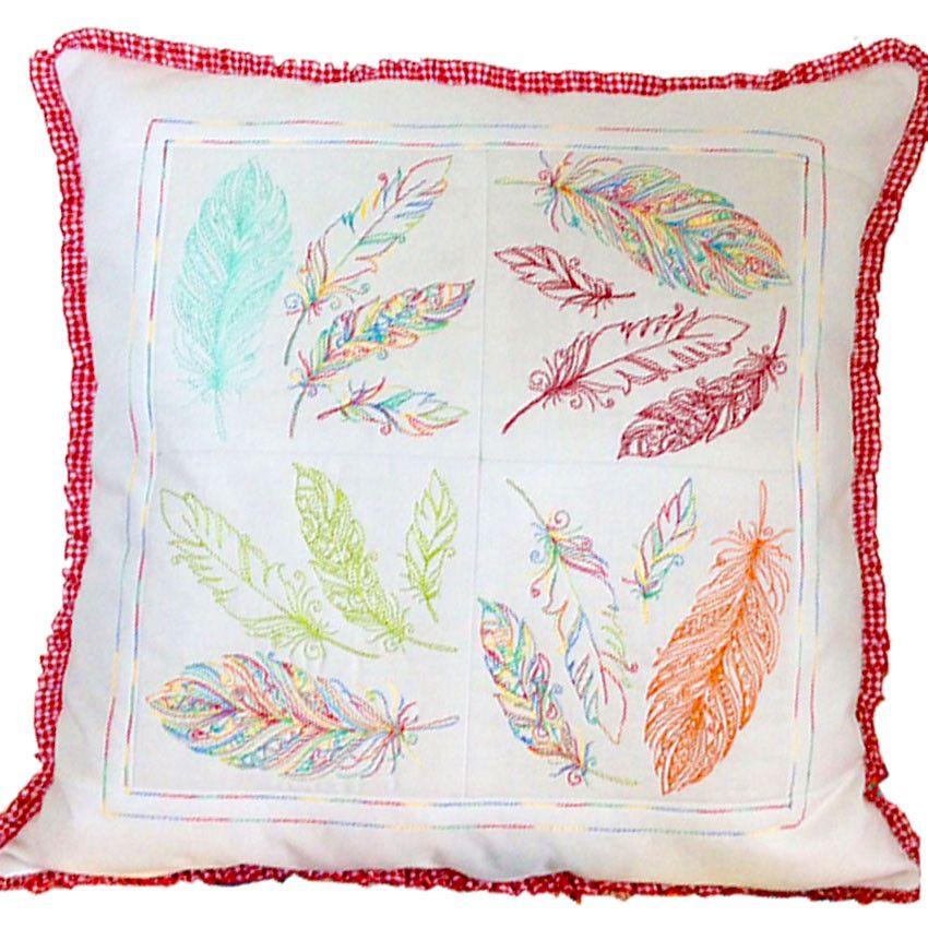 Feather cushion 5x5 6x6 7x7 and 4x4 redwork blocks - Sweet Pea Australia In the hoop machine embroidery designs. in the hoop project, in the hoop embroidery designs, craft in the hoop project, diy in the hoop project, diy craft in the hoop project, in the hoop embroidery patterns, design in the hoop patterns, embroidery designs for in the hoop embroidery projects, best in the hoop machine embroidery designs perfect for all hoops and embroidery machines