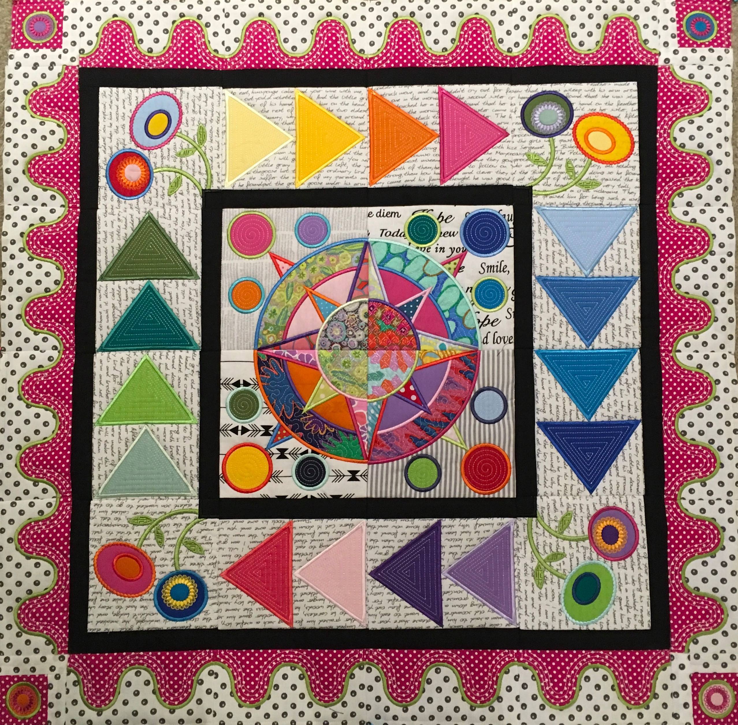 Medallion BOM Sew Along Quilt Block 3 and Corner Block 3 - Sweet Pea Australia In the hoop machine embroidery designs. in the hoop project, in the hoop embroidery designs, craft in the hoop project, diy in the hoop project, diy craft in the hoop project, in the hoop embroidery patterns, design in the hoop patterns, embroidery designs for in the hoop embroidery projects, best in the hoop machine embroidery designs perfect for all hoops and embroidery machines