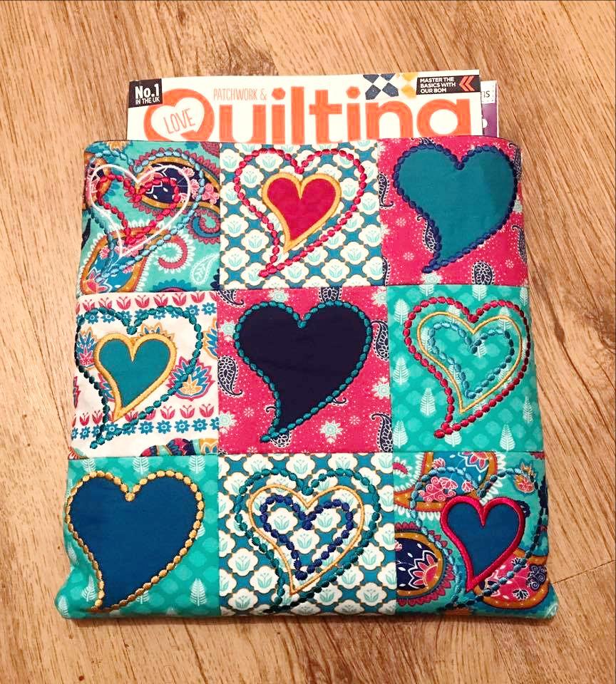 Heart Patchwork Bag 4x4 5x5 - Sweet Pea Australia In the hoop machine embroidery designs. in the hoop project, in the hoop embroidery designs, craft in the hoop project, diy in the hoop project, diy craft in the hoop project, in the hoop embroidery patterns, design in the hoop patterns, embroidery designs for in the hoop embroidery projects, best in the hoop machine embroidery designs perfect for all hoops and embroidery machines