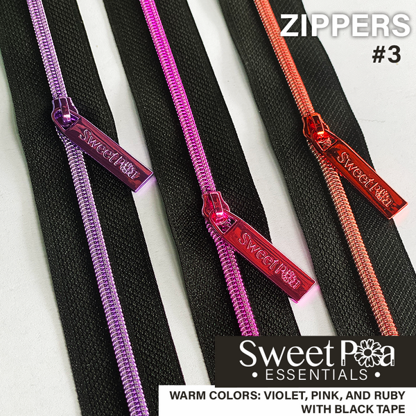 Sweet Pea #3 Zippers - BLACK/WARM COLOURS | Sweet Pea.