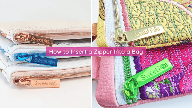 zippers for machine embroidered bags