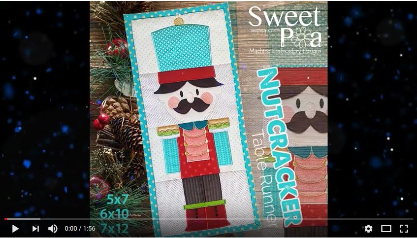 machine embroidery in the hoop Nutcracker design video