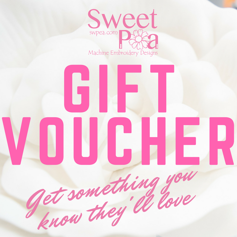 machine embroidery gift voucher