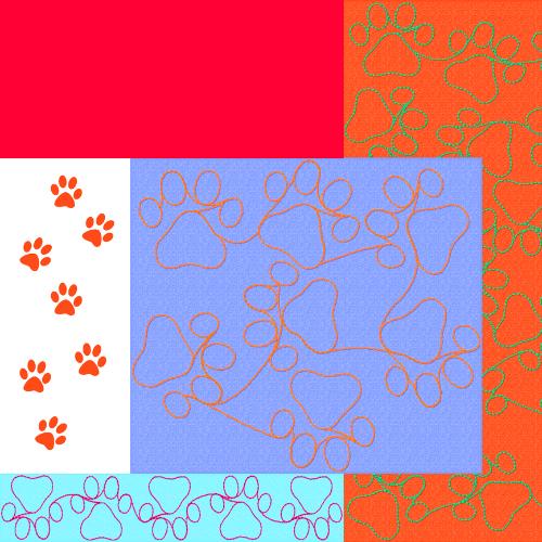 dog print continuous quilt design